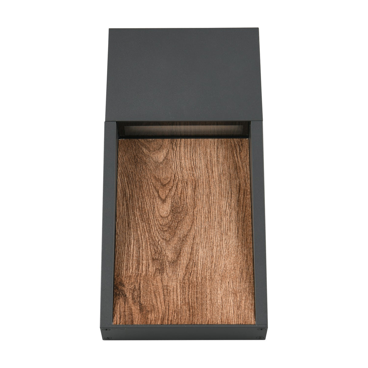 Salmon LED Square Outdoor Wall Light – Wood Effect