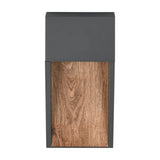 Salmon LED Square Outdoor Wall Light – Wood Effect