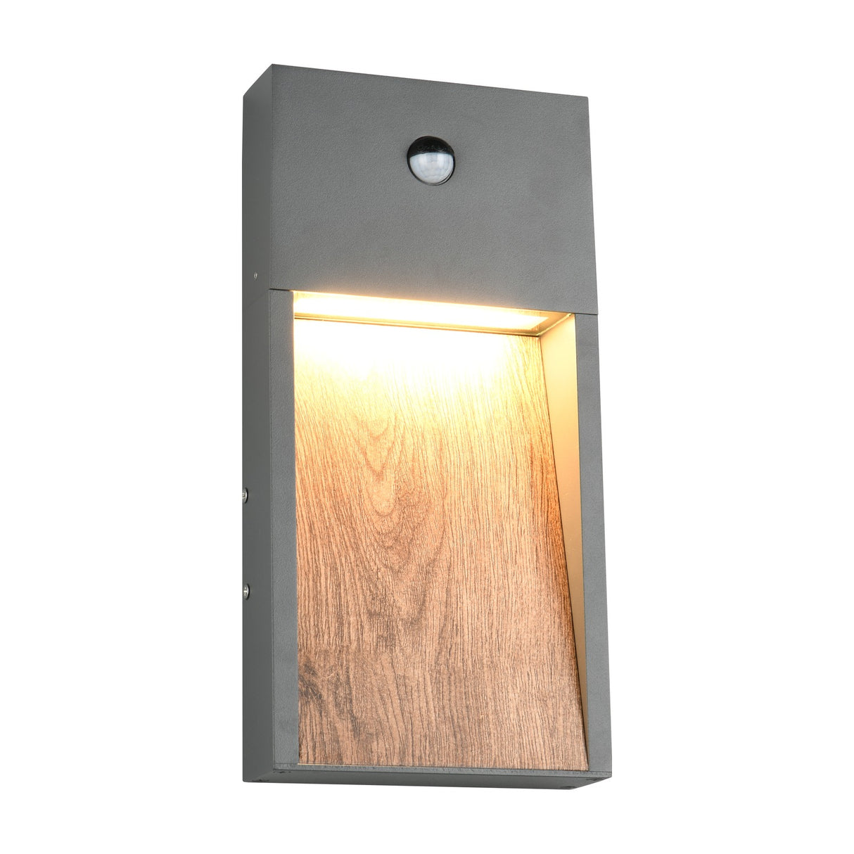 Salmon LED PIR Outdoor Wall Light – Wood Effect