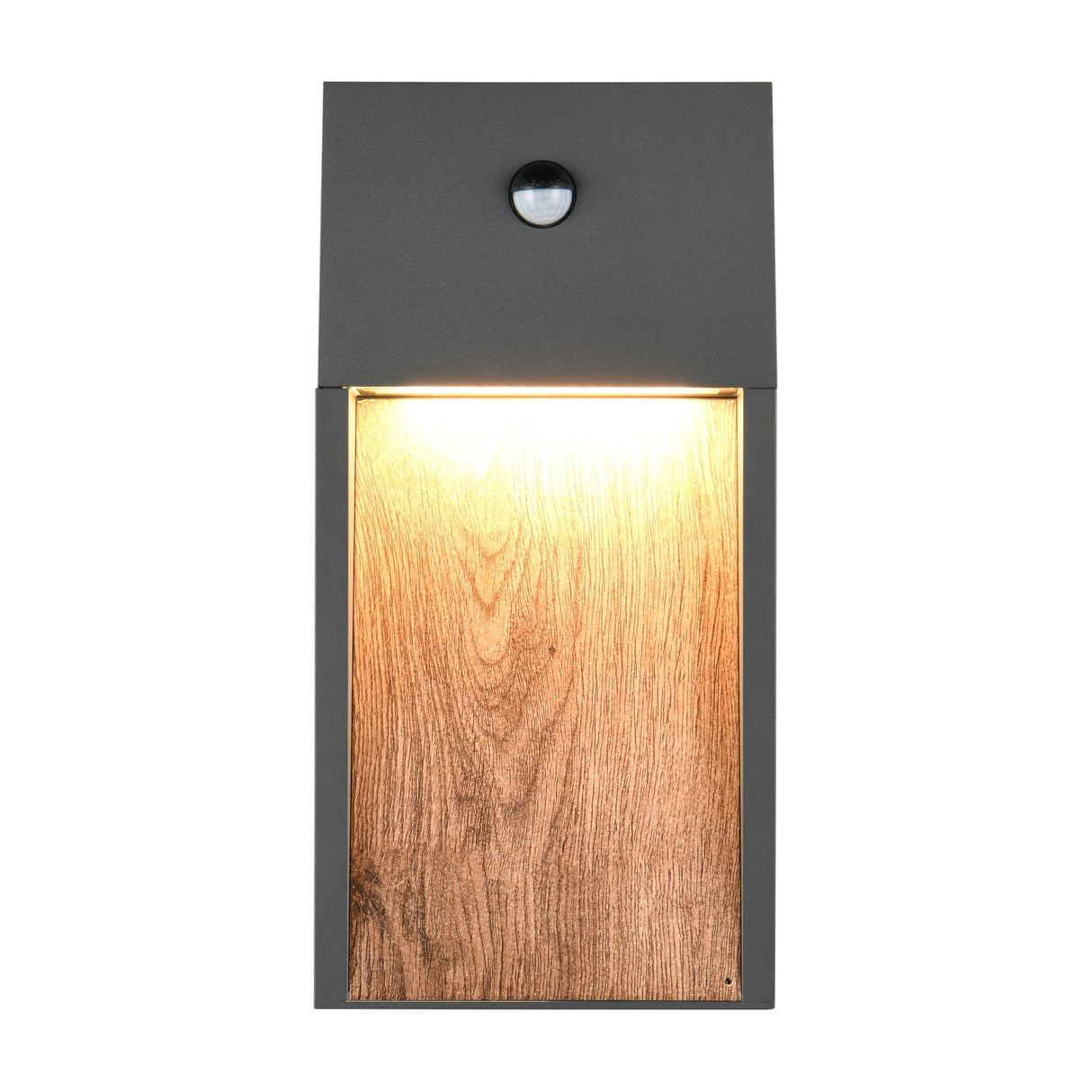 Salmon LED PIR Outdoor Wall Light – Wood Effect