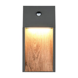 Salmon LED PIR Outdoor Wall Light – Wood Effect