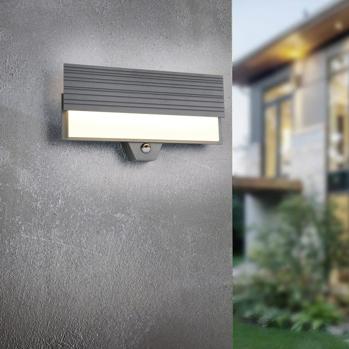 Mariza LED Glass PIR Outdoor Wall Light – Anthracite