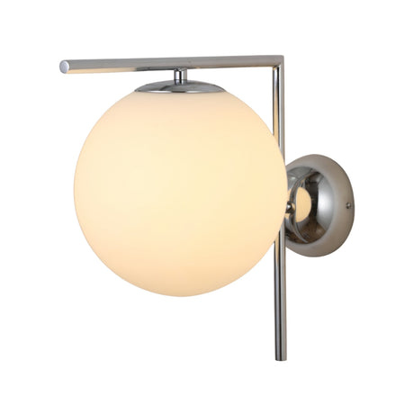 The Vetra 1 Light Opal Glass Wall/Semi-Flush Ceiling Light in Grey features a round opal glass globe and sleek grey finish—ideal for Nordic-inspired interiors seeking modern, timeless lighting.