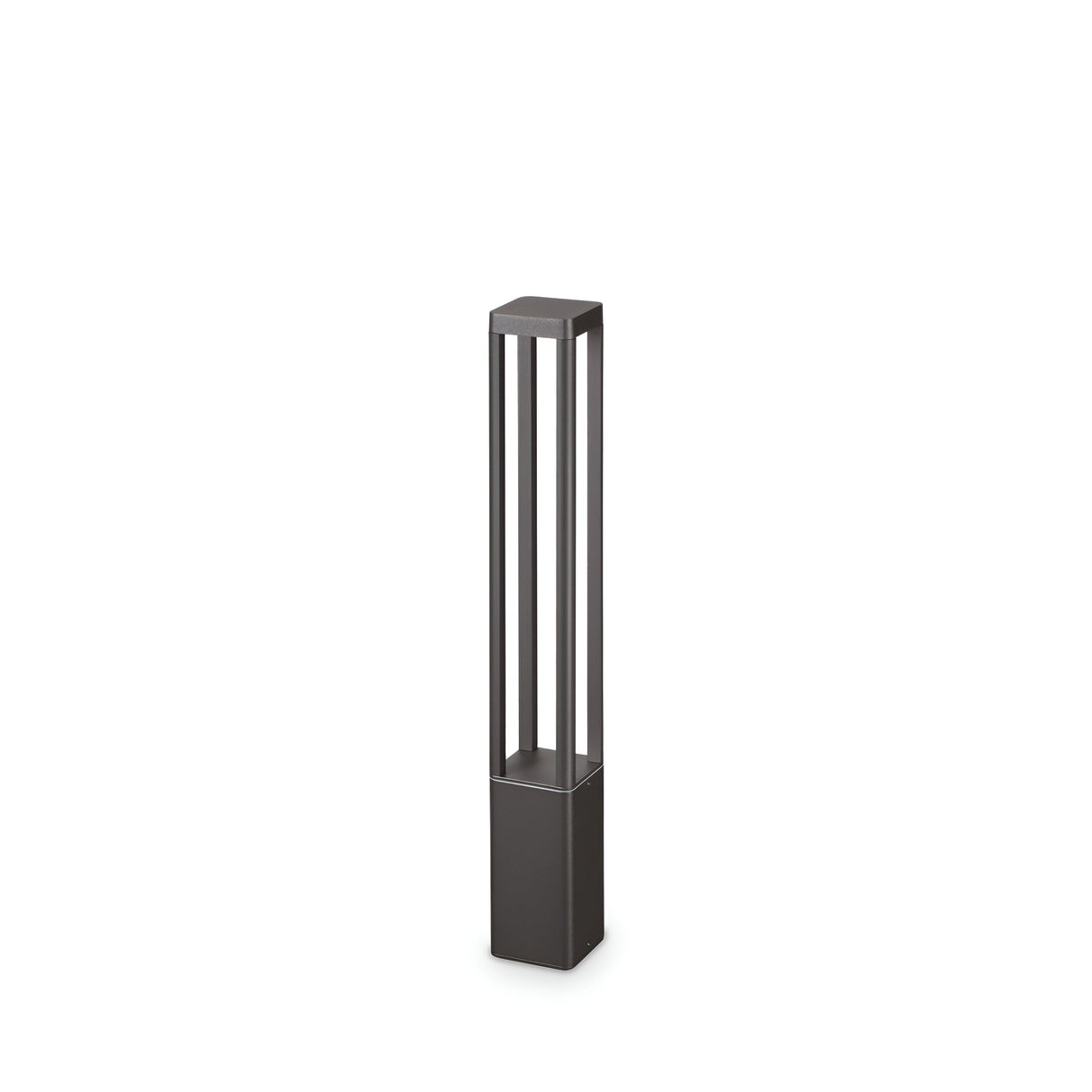 Introducing the Starlux Outdoor LED Bollard Light, a contemporary and minimalist lighting solution crafted from die-cast aluminum. This lamp features a sleek, tall rectangular frame with a sophisticated grey finish. Its open design is characterized by vertical bars that elegantly rest on a square base, while its IP65 rating guarantees durability in all weather conditions. Standing at 65 cm tall and offering a warm light of 3000K with an 8W LED, it adds both style and functionality to your outdoor space.