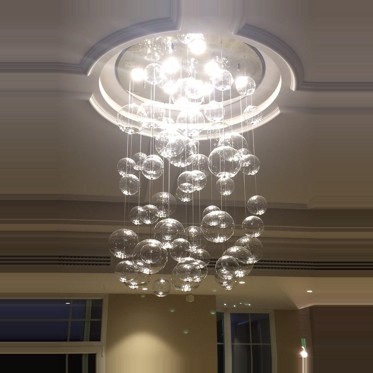 Bolero 8 Light Round Drop Glass Bubble Chandelier 110cm