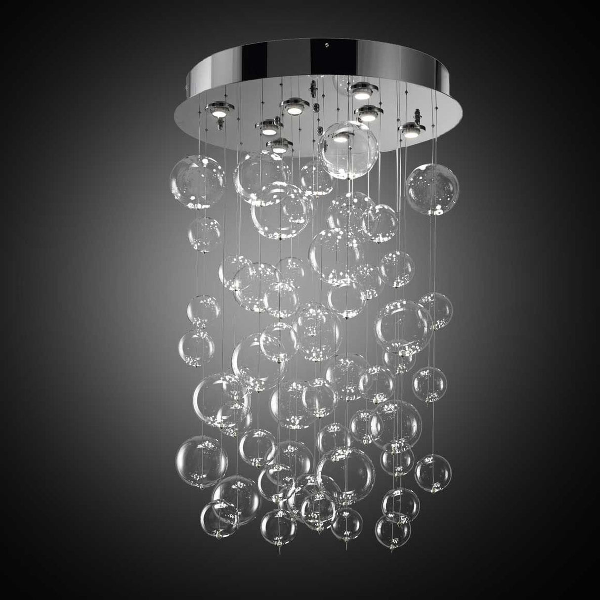 Bolero 8 Light Round Drop Glass Bubble Chandelier 110cm