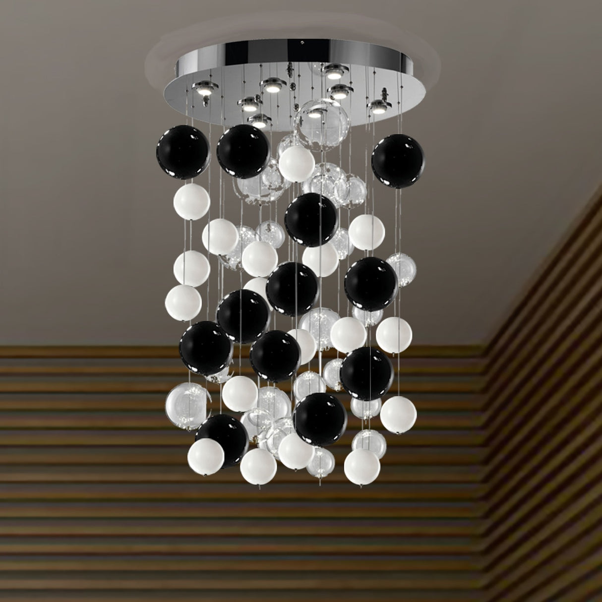 Bolero 12 Light Drop Glass Bubble Chandelier 110cm