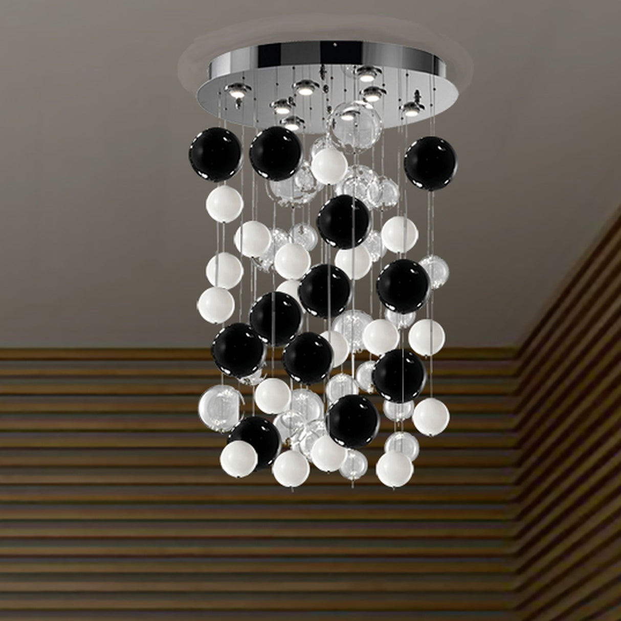 Bolero 12 Light Drop Glass Bubble Chandelier 110cm
