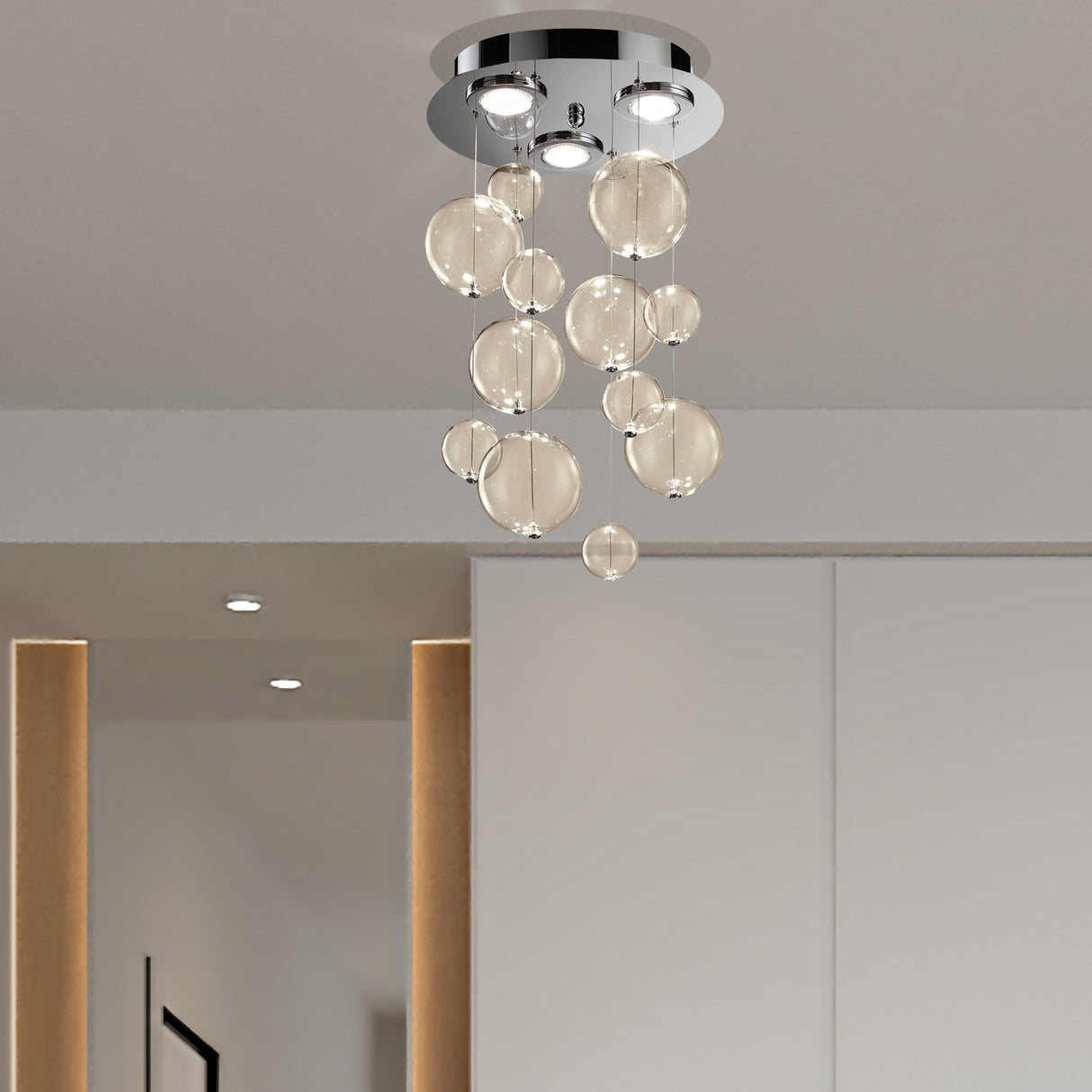 Bolero 3 Light Glass Bubble Chandelier