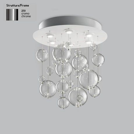 Bolero 6 Light Round Drop Glass Bubble Chandelier 70cm