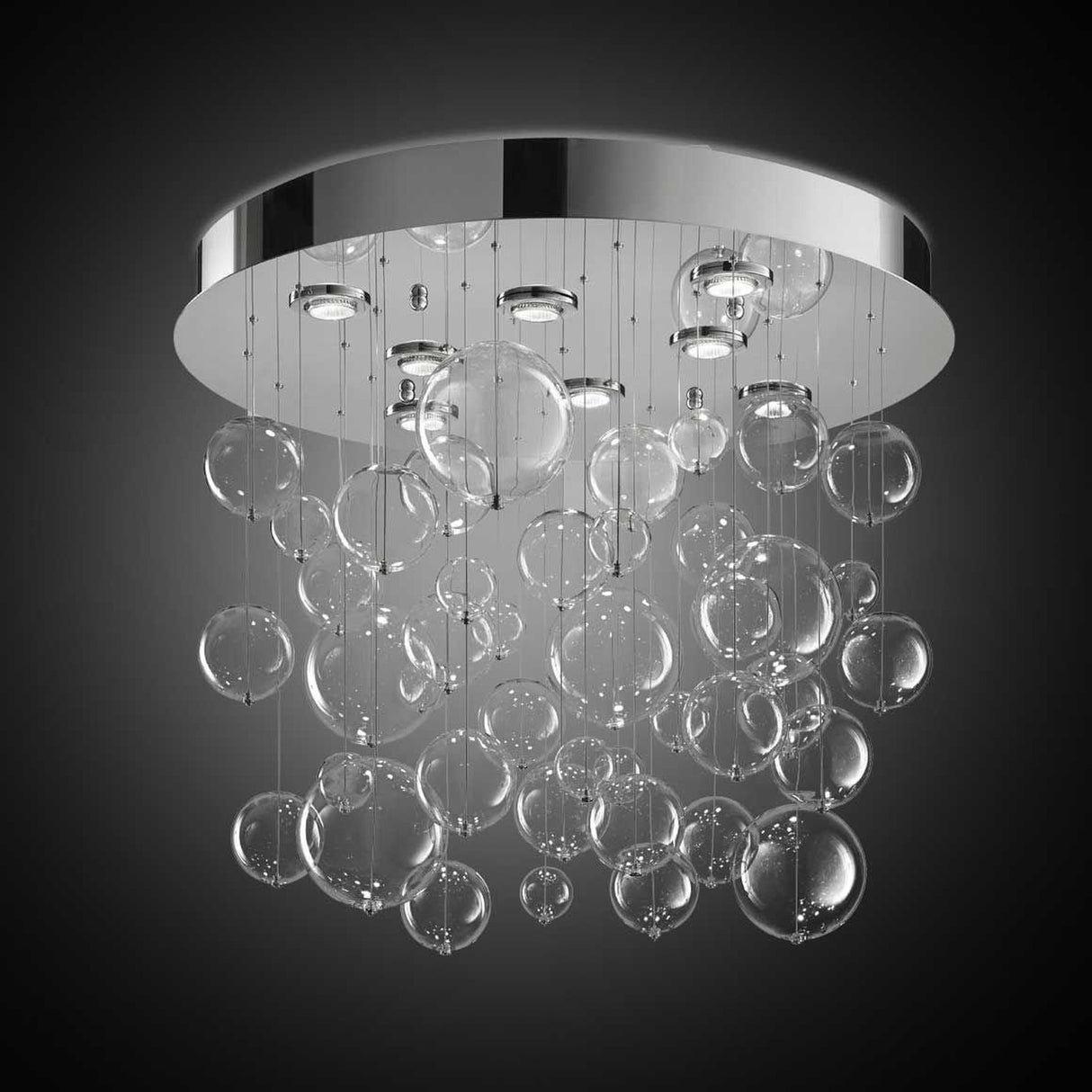 Bolero 8 Light Round Drop Glass Bubble Chandelier 70cm