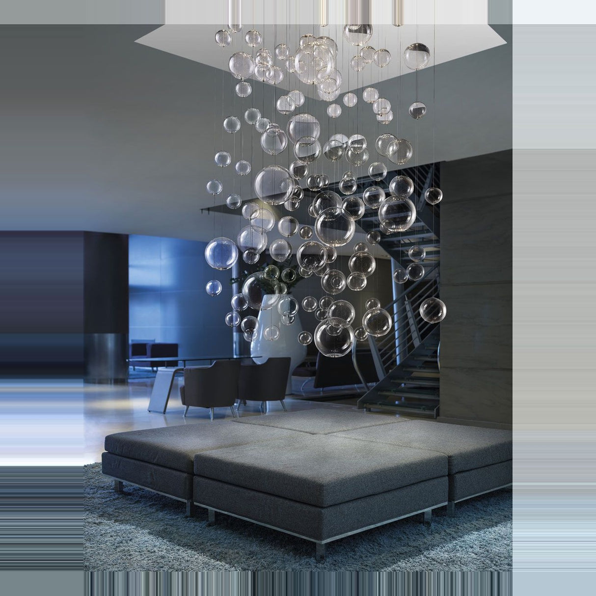 Bolero 8 Light Round Drop Glass Bubble Chandelier 70cm