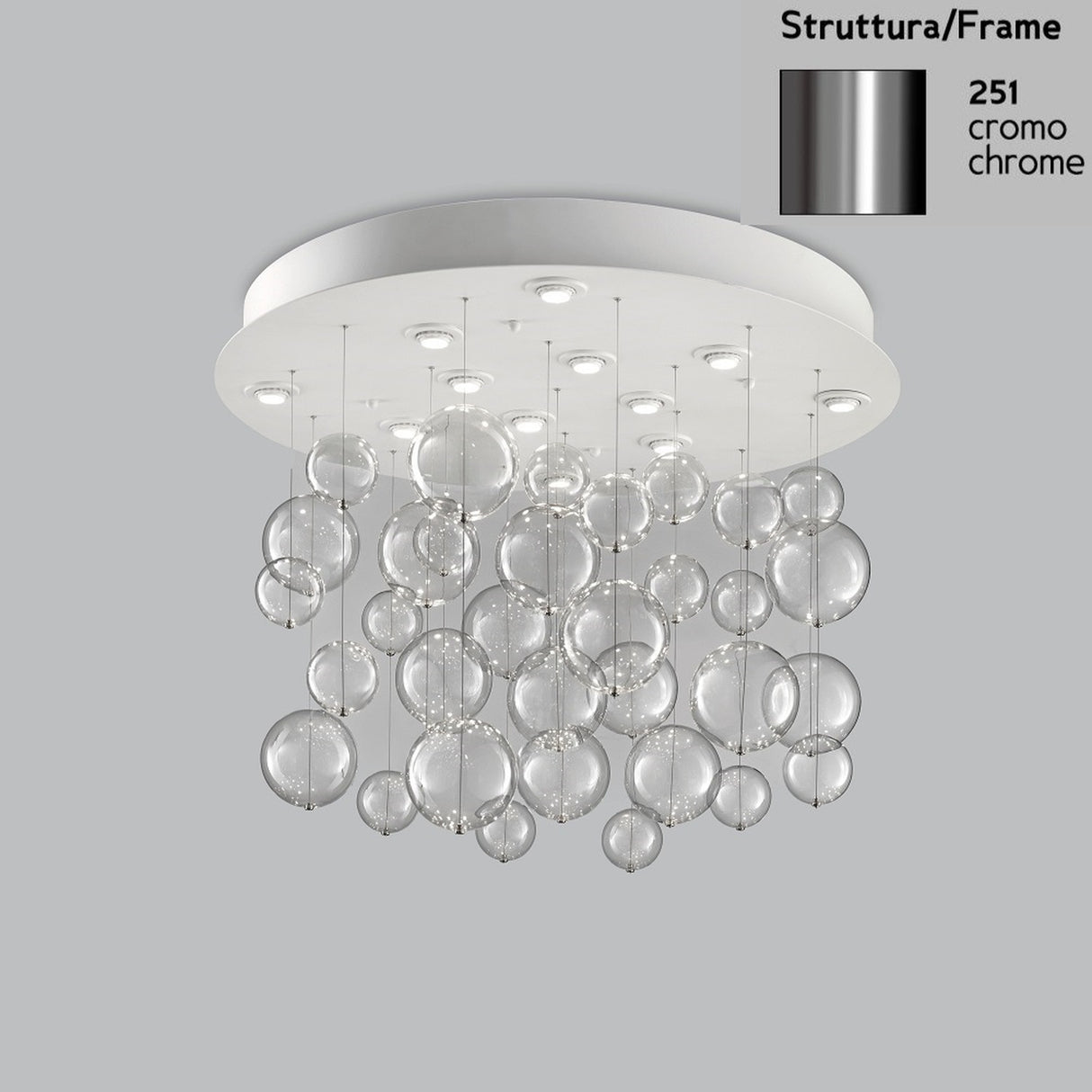 Bolero 12 Light Drop Glass Bubble Chandelier 70cm