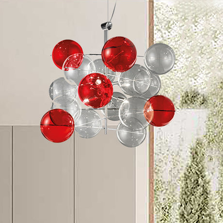 Atom 3 Light Globe Glass Chandelier