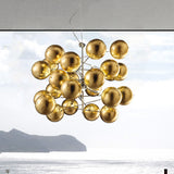 Atom 8 Light Globe Glass Chandelier