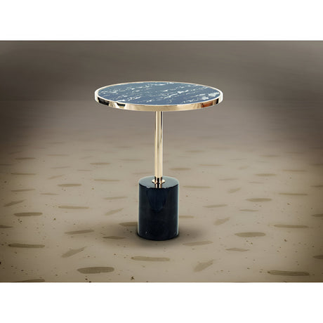 Dekala Stainless Steel & Marble Side Table - Black & Gold