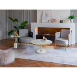Dekala Stainless Steel & Marble Coffee Table - White & Gold
