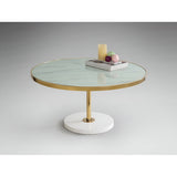 Dekala Stainless Steel & Marble Coffee Table - White & Gold