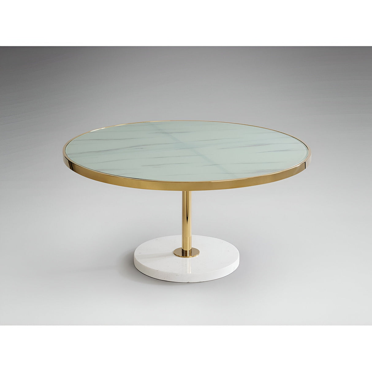 Dekala Stainless Steel & Marble Coffee Table - White & Gold