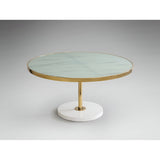 Dekala Stainless Steel & Marble Coffee Table - White & Gold