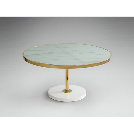 Dekala Stainless Steel & Marble Coffee Table - White & Gold