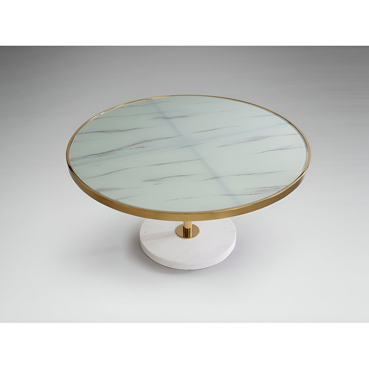 Dekala Stainless Steel & Marble Coffee Table - White & Gold
