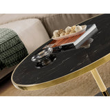 Dekala Stainless Steel & Marble Coffee Table - Black & Gold