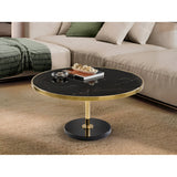 Dekala Stainless Steel & Marble Coffee Table - Black & Gold