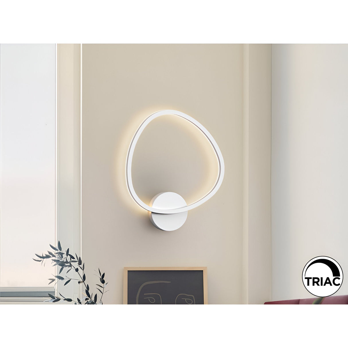 Opalis Dimmable LED Wall Light 27W 3000K - White