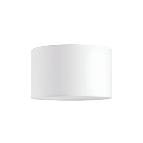 The Aethera Cylinder Lampshade is a 45cm white cylindrical fixture designed with smooth surfaces for use on ceilings or lamp bases. It features a minimalist style that complements various interior settings.
