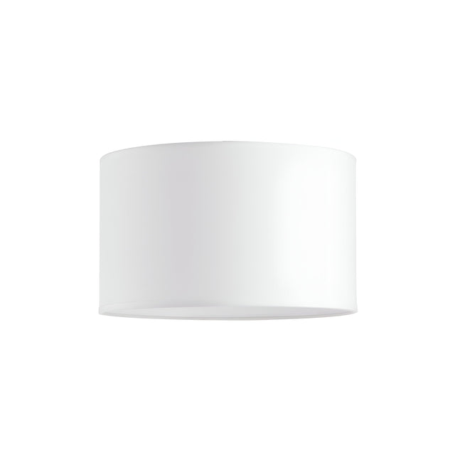 The Aethera Cylinder Lampshade is a 45cm white cylindrical fixture designed with smooth surfaces for use on ceilings or lamp bases. It features a minimalist style that complements various interior settings.