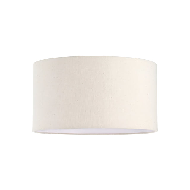 An Aethera Cylinder Lampshade in beige, measuring 70cm, with a smooth finish is displayed against a plain white background. The lampshade features a minimalist design without any patterns or embellishments.