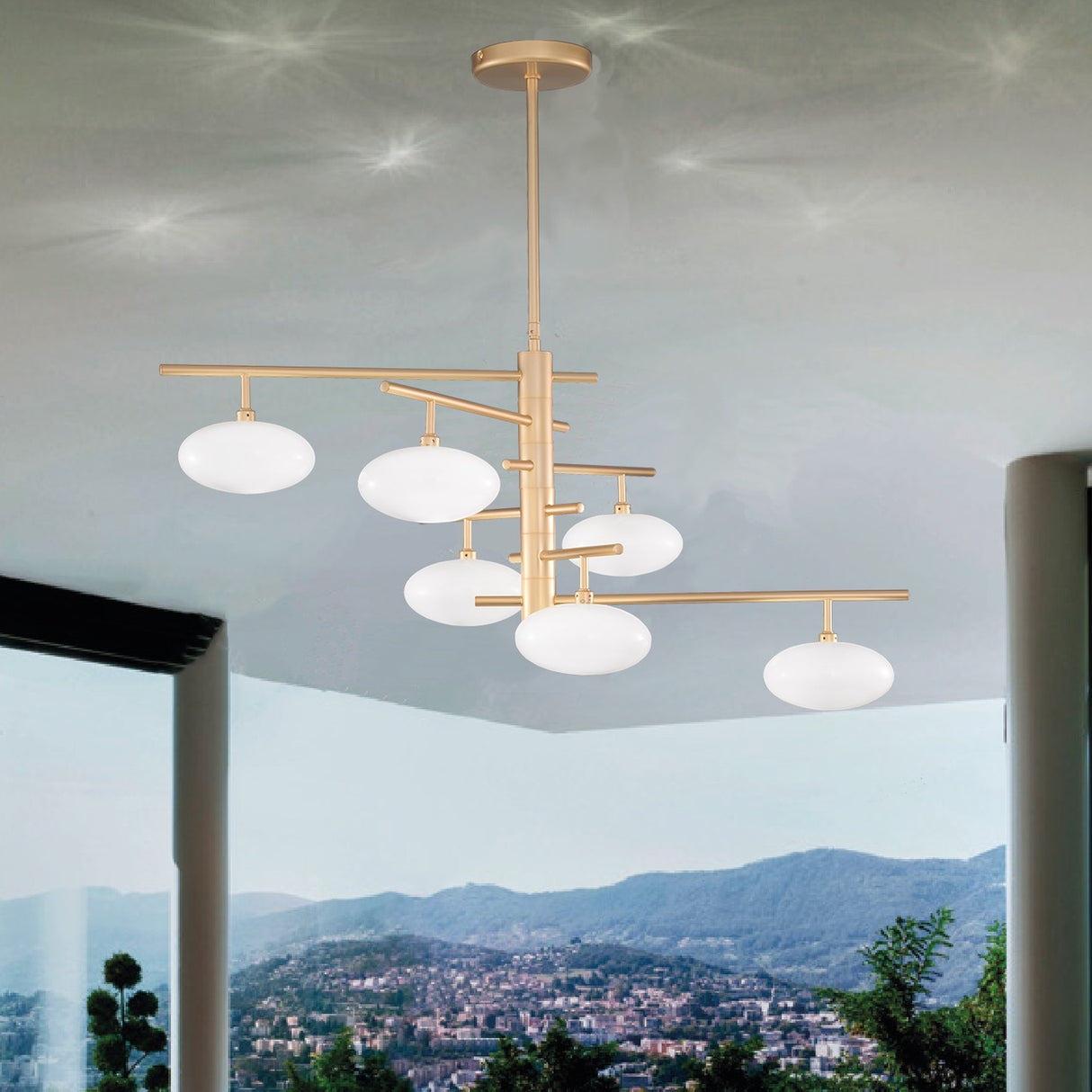 Dolce 6 Light Glass Chandelier