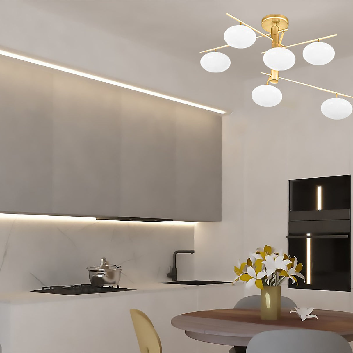 Dolce 6 Light Glass Ceiling Light