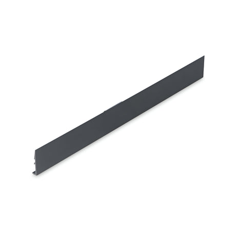 The Alfaisis Track Cover 100cm in black, featuring a long, thin matte finish, is positioned at an angle against a plain white background. Its metal-like material embodies a minimalist design with a uniformly rectangular shape.