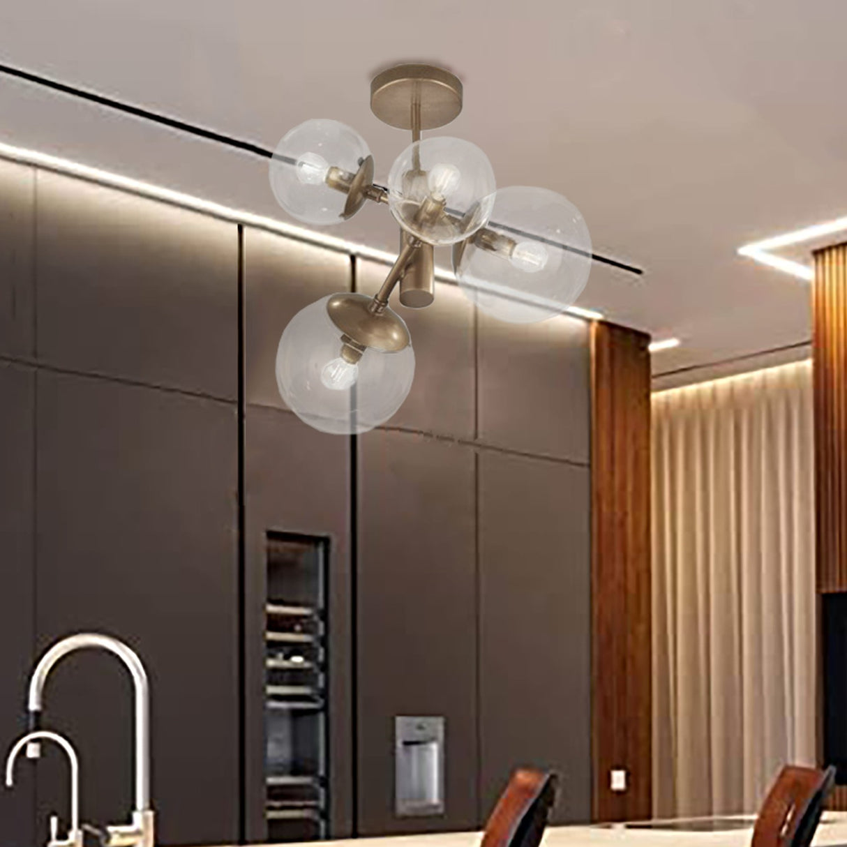 Global 4 Light Bubble Ceiling Light
