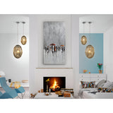 Llueve Rainwalk Silver Leaf Acrylic Painting - 70x140cm
