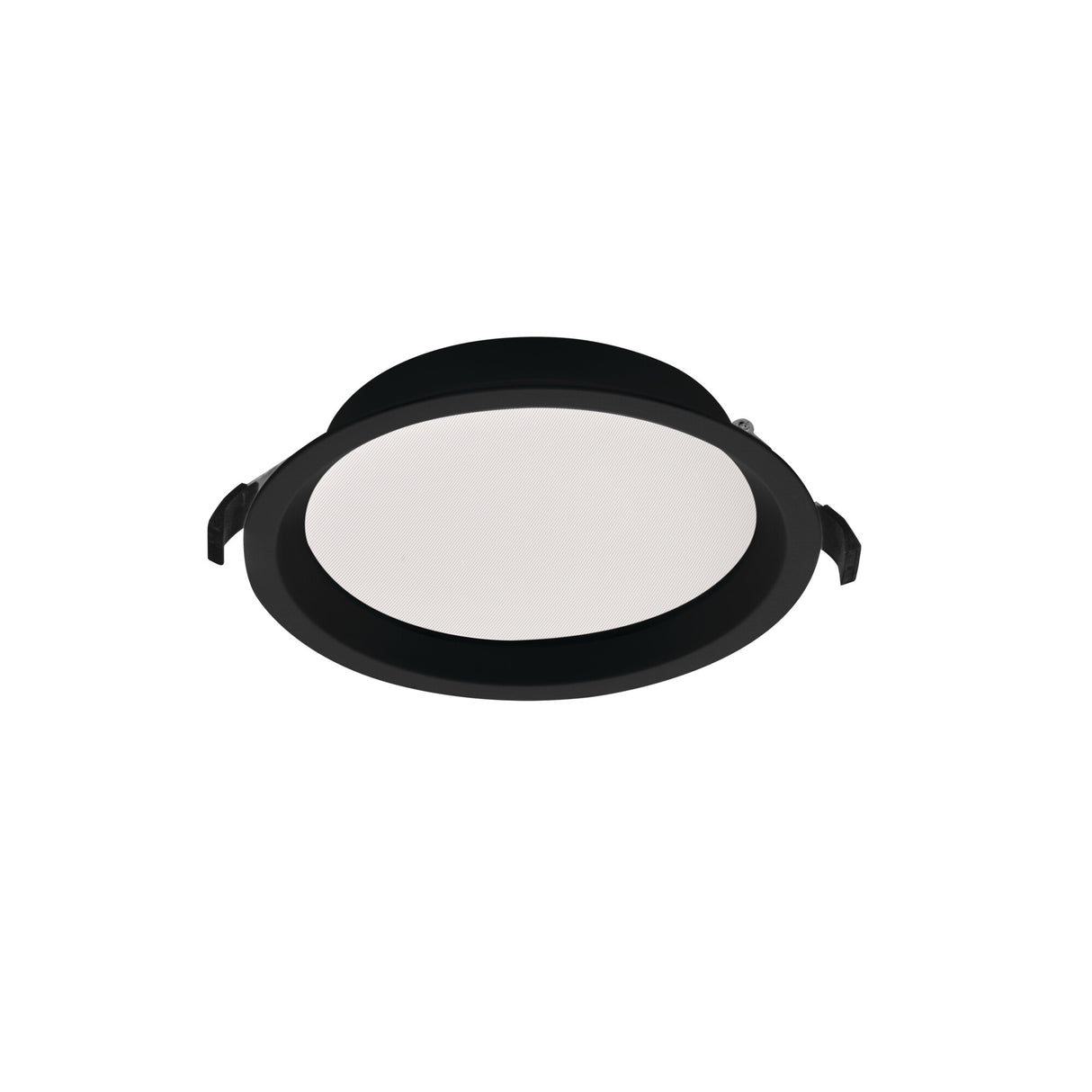 Kanlux Tiberi 21W LED Downlight CCT Select in black aluminium, shown on a plain white background.