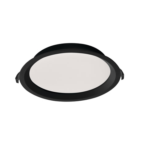 Tiberi 23-29W Recessed LED Downlight Colour Selectable Ø230 90 deg - Black