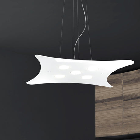 Manta 5 Light Glass Pendant Light 67cm