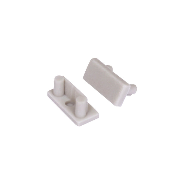 LED Profile End Cap 2 Pack - J Channel Grey