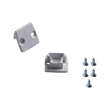 End Cap 2 Pack for G LED Profile Channel - Grey