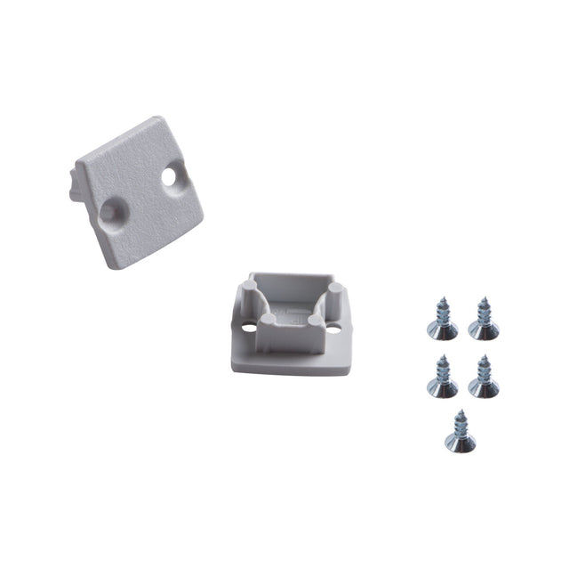 End Cap 2 Pack for G LED Profile Channel - Grey