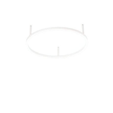 The Arcena Round LED Ceiling Light - White, 50cm is a minimalist lighting masterpiece. This energy-efficient, circular fixture is supported by three slim arms, providing a modern design that seamlessly integrates with the ceiling's backdrop.