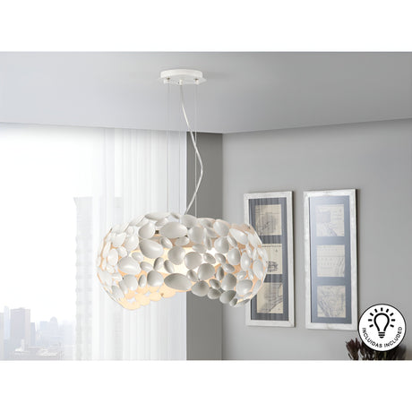 Narisa 5 Light Pendant - White