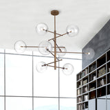 Estro 8 Light Globe Glass Chandelier 130cm