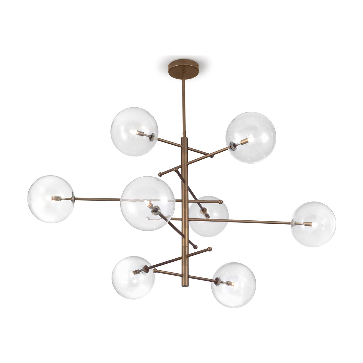 Estro 8 Light Globe Glass Chandelier 130cm