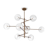 Estro 8 Light Globe Glass Chandelier 130cm