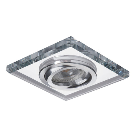 Adjustable GU10 Spotlight 30° Square 75mm cut-out 10W max - Silver