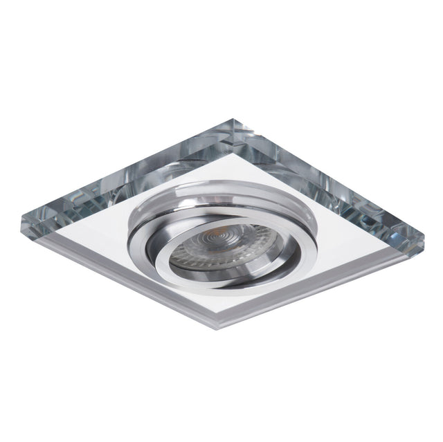 Adjustable GU10 Spotlight 30° Square 75mm cut-out 10W max - Silver